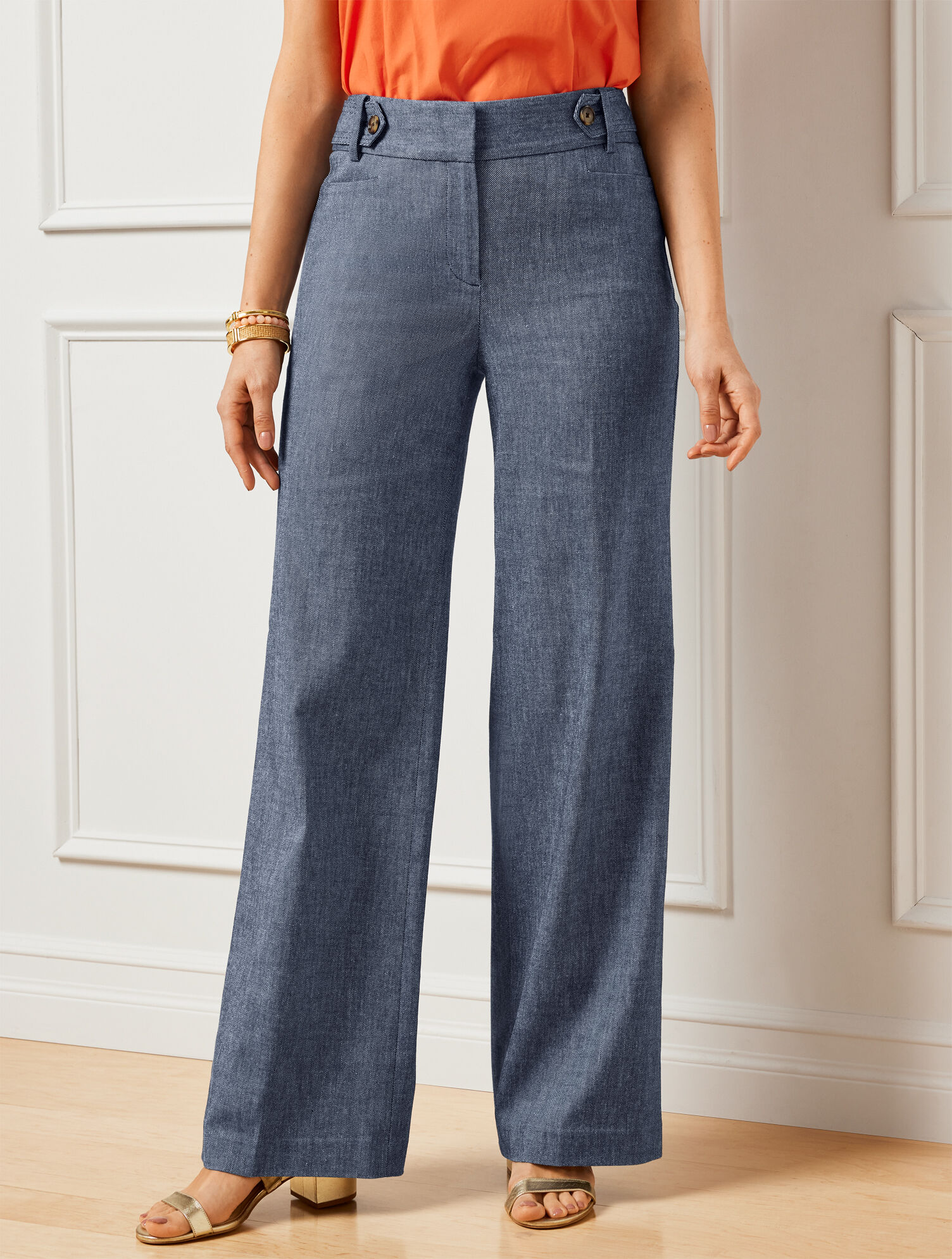 belted wide leg pants