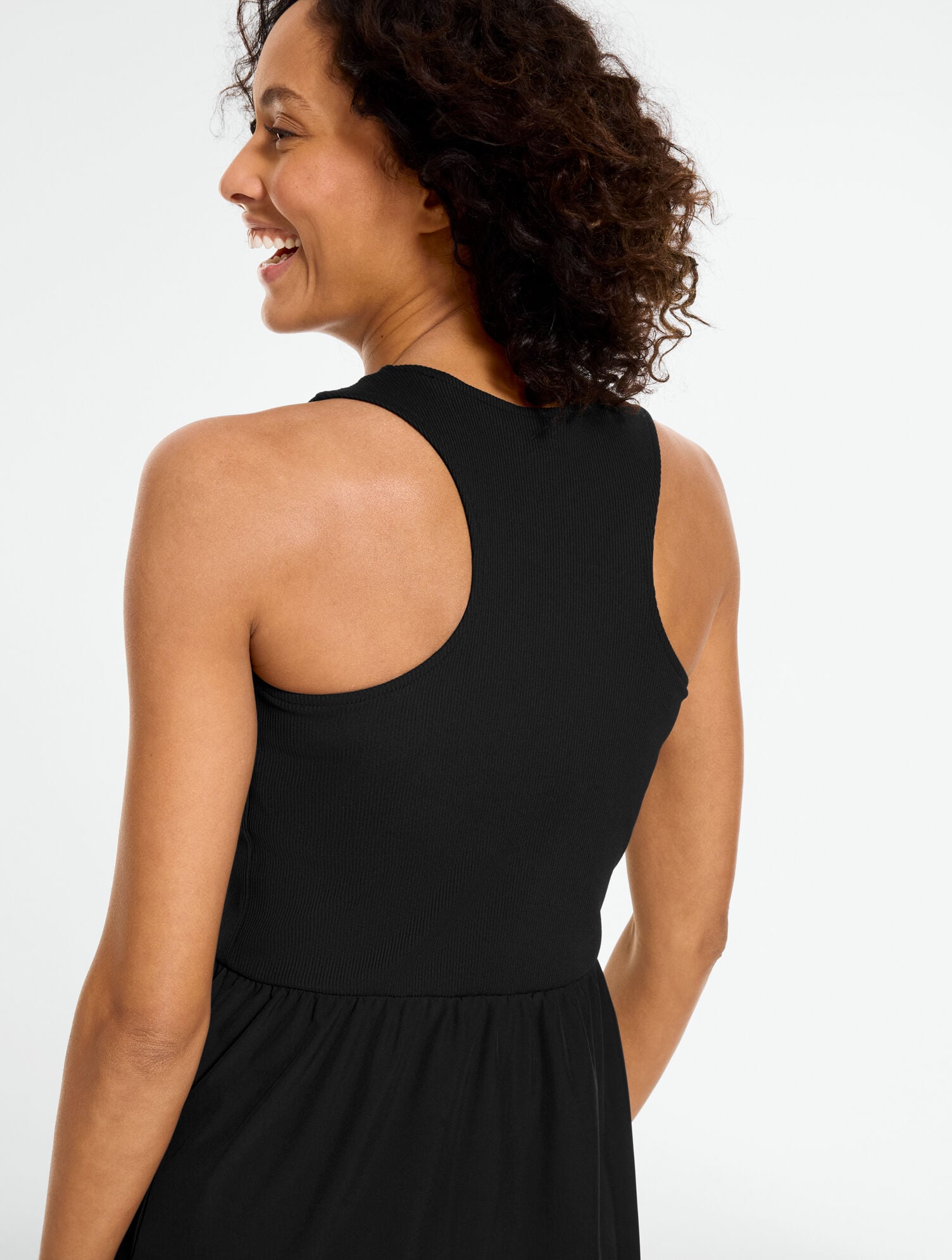 Mixed Media Crew Neck Midi Dress | Talbots