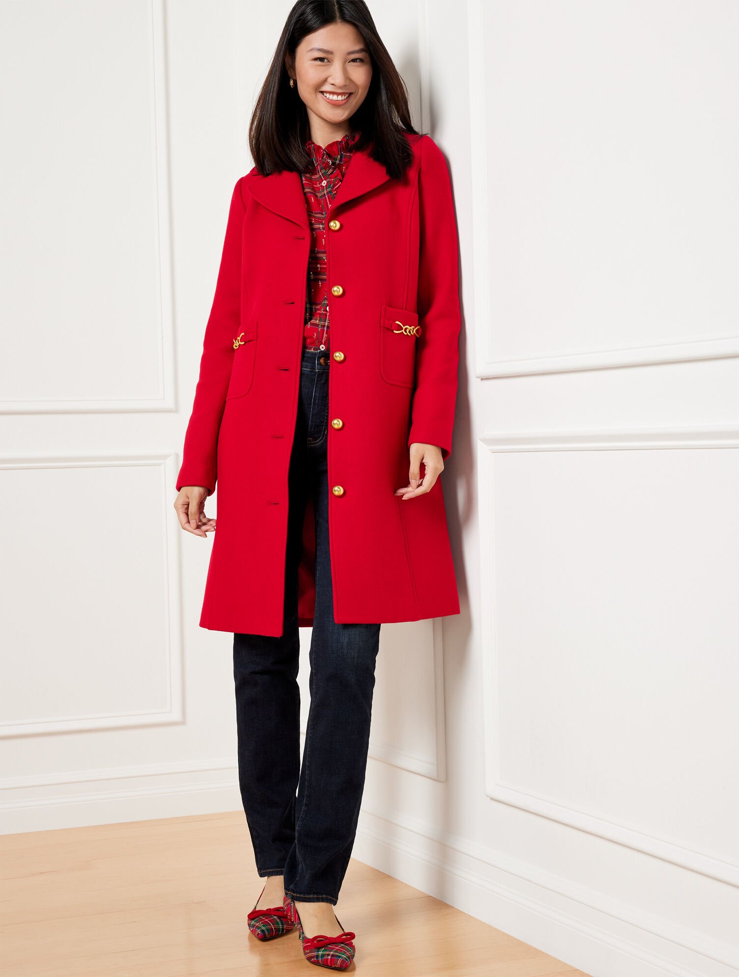 Horsebit Italian Wool Blend Coat Talbots