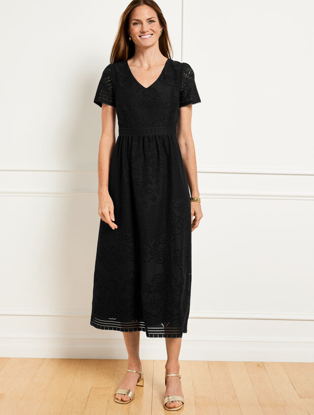 Guipure Lace Fit &amp; Flare Dress