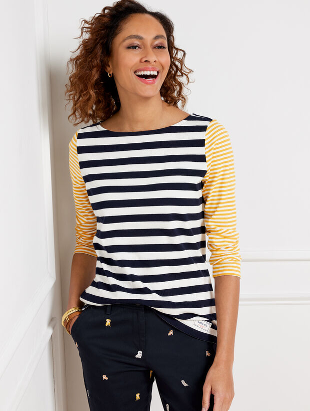 Authentic Talbots Tee - Mixed Stripe | Talbots