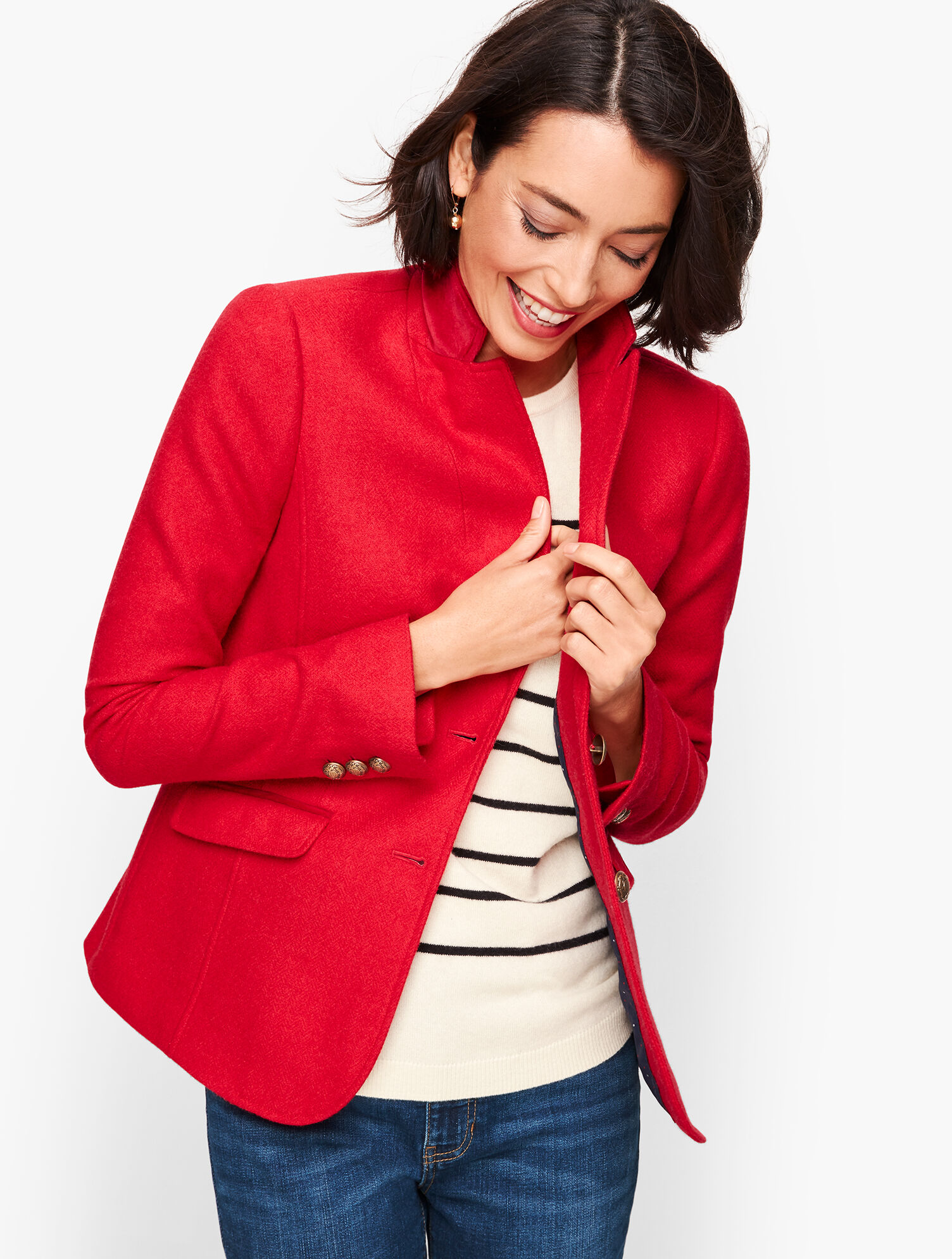Shetland Wool Blazer - Red Pop | Talbots