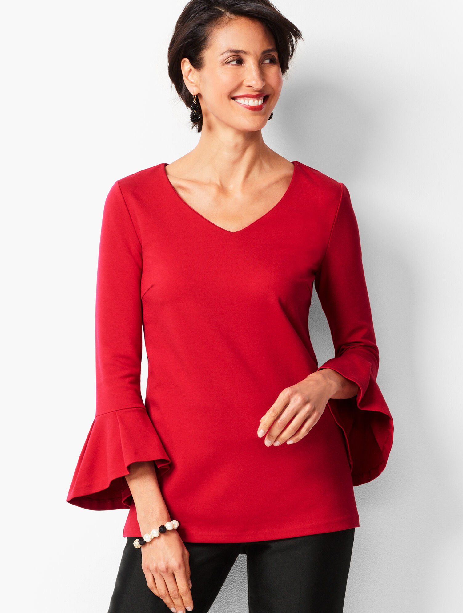 Ponte V-Neck Top