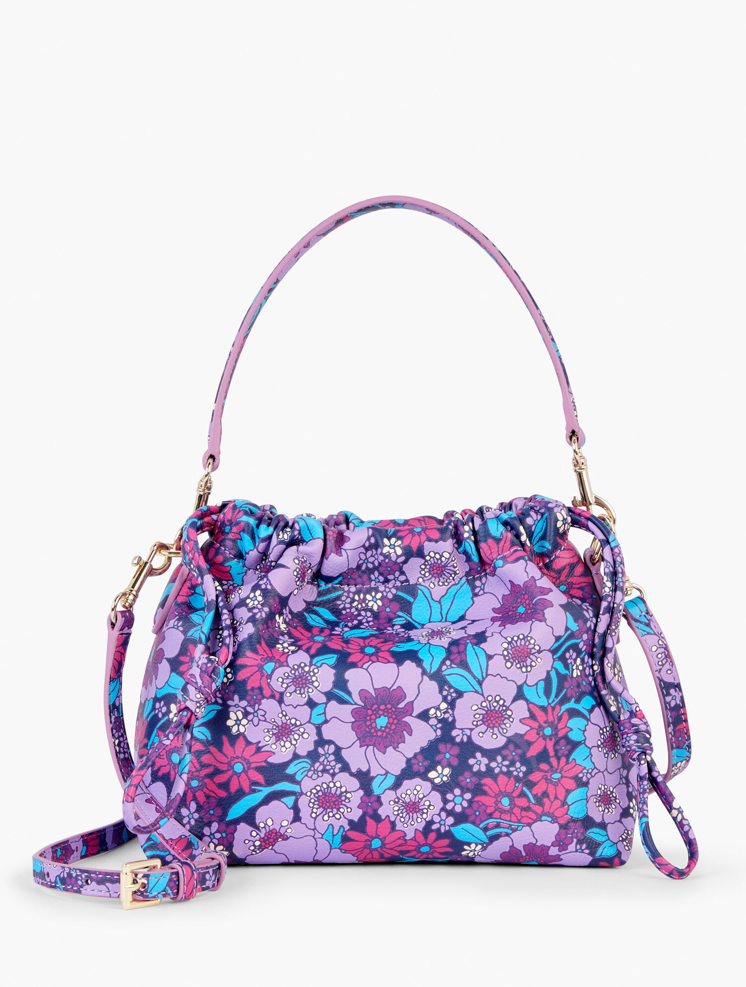 Drawstring Crossbody Bag - Blooming Floral | Talbots display picture 1