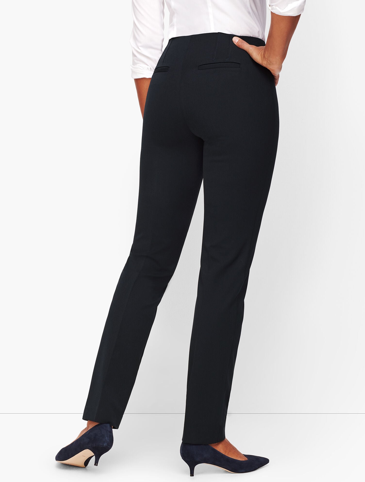 Refined Bi-Stretch Straight-Leg Pants