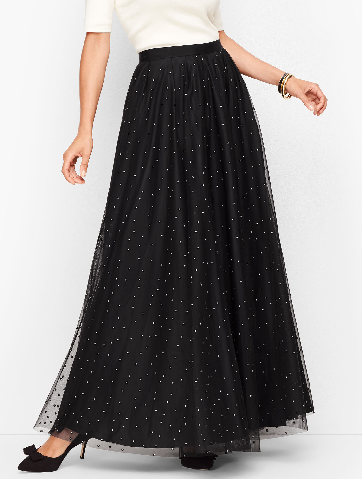 Dot Mesh Ballgown Skirt