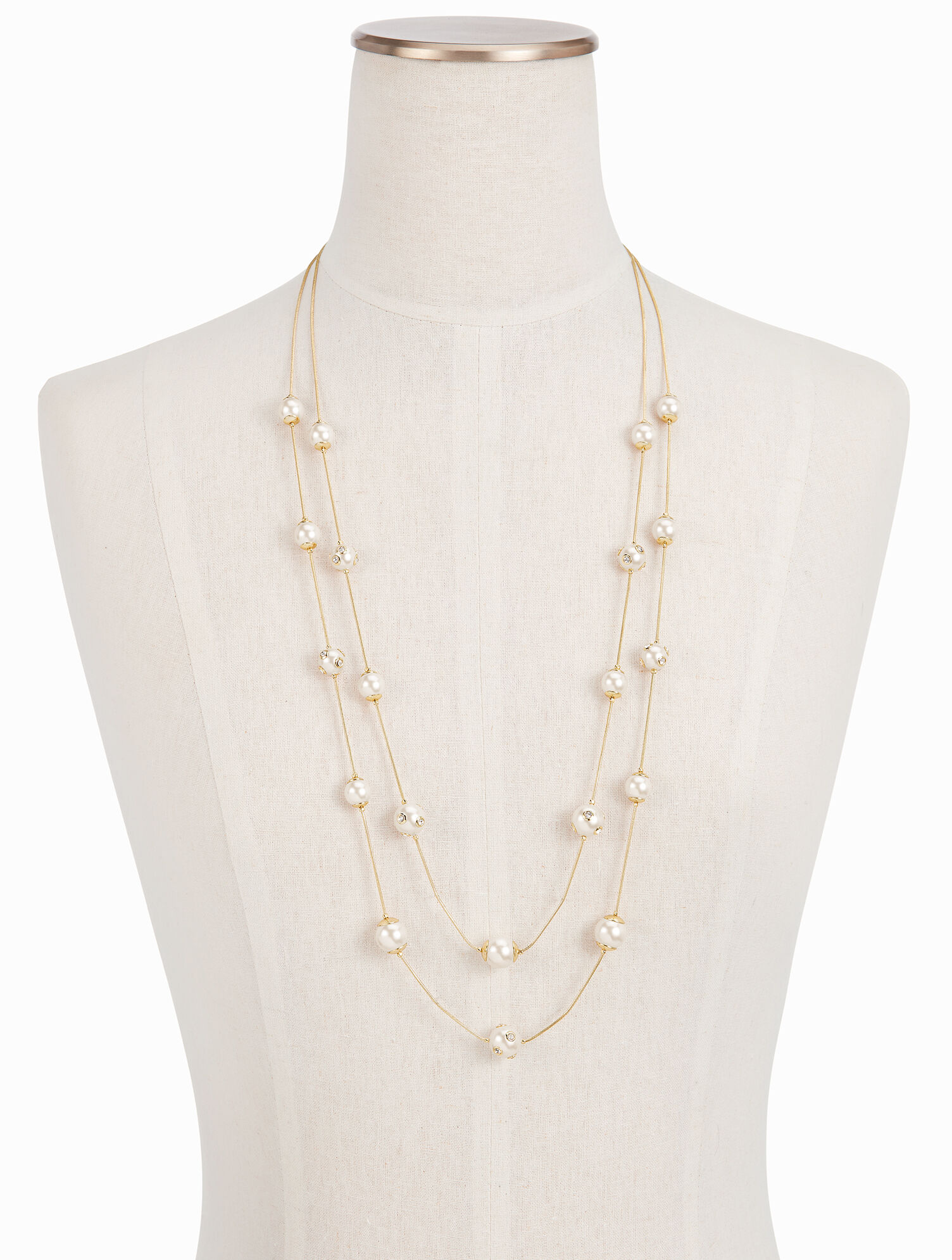 Long Pearl Illusion Necklace