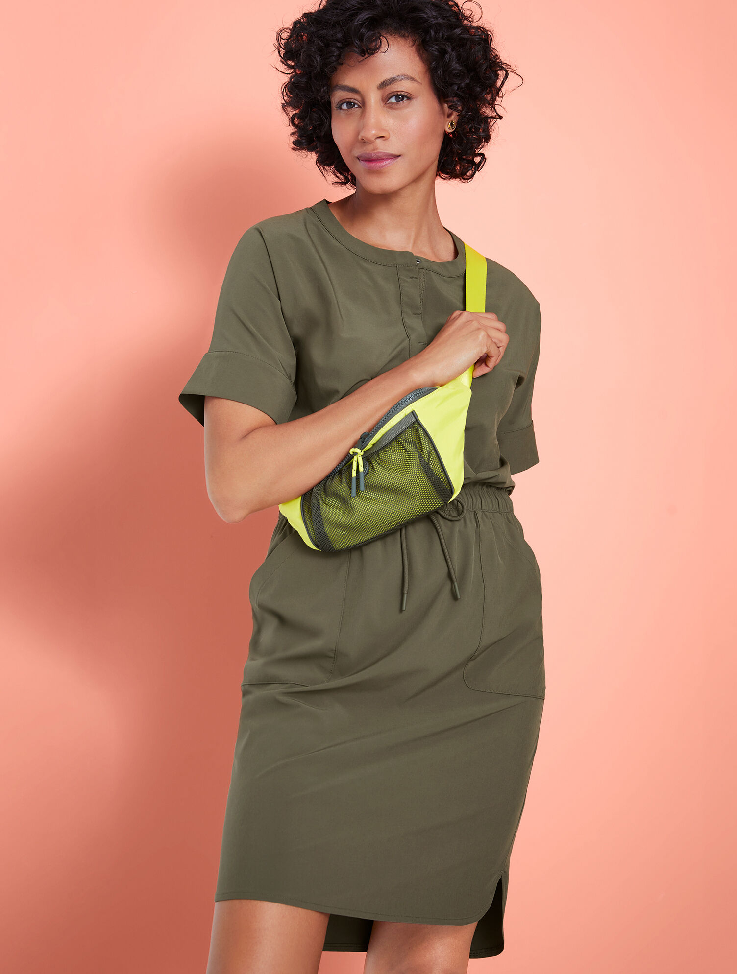 Lightweight Stretch Stand Collar Dress