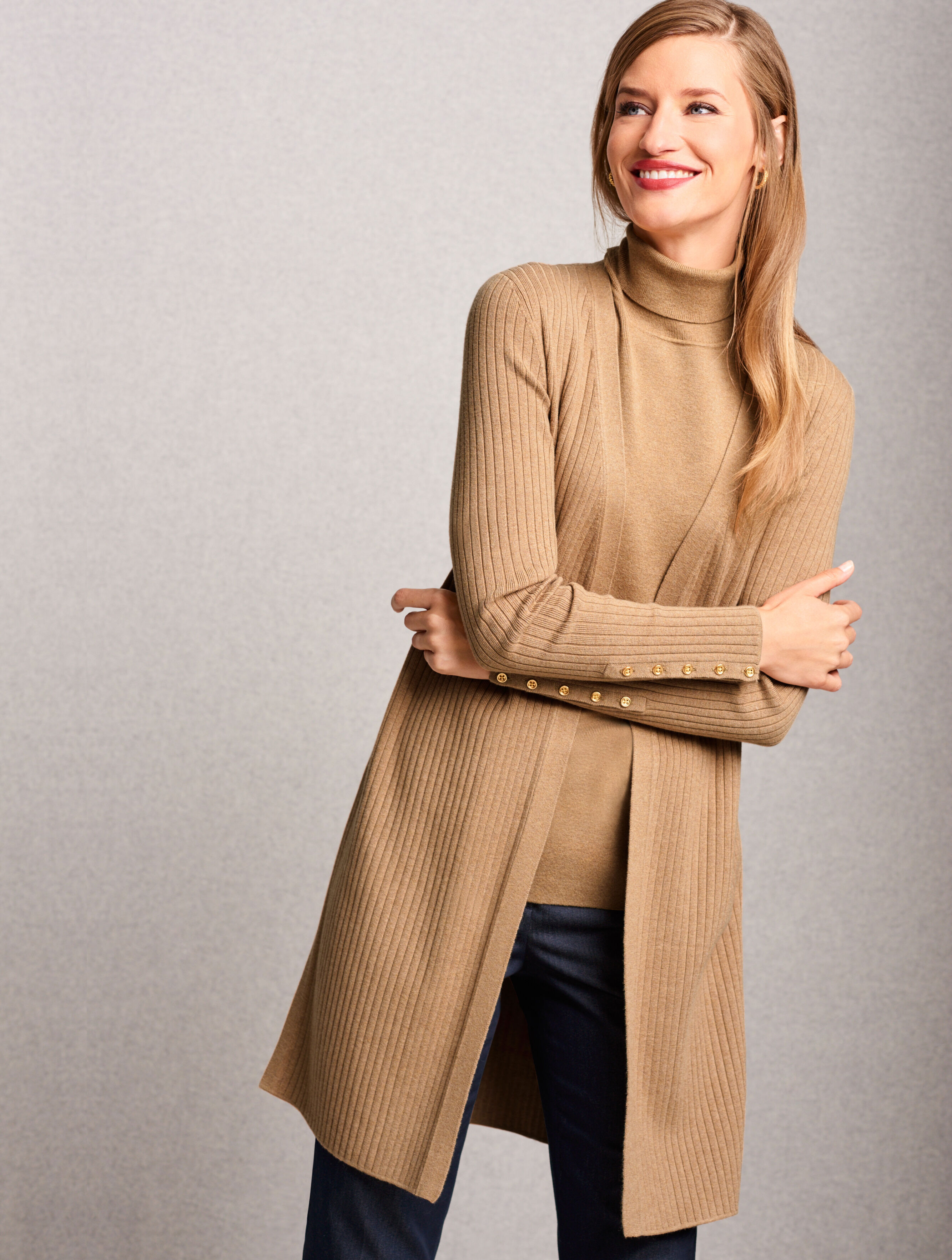 Ribbed Duster Cardigan Talbots