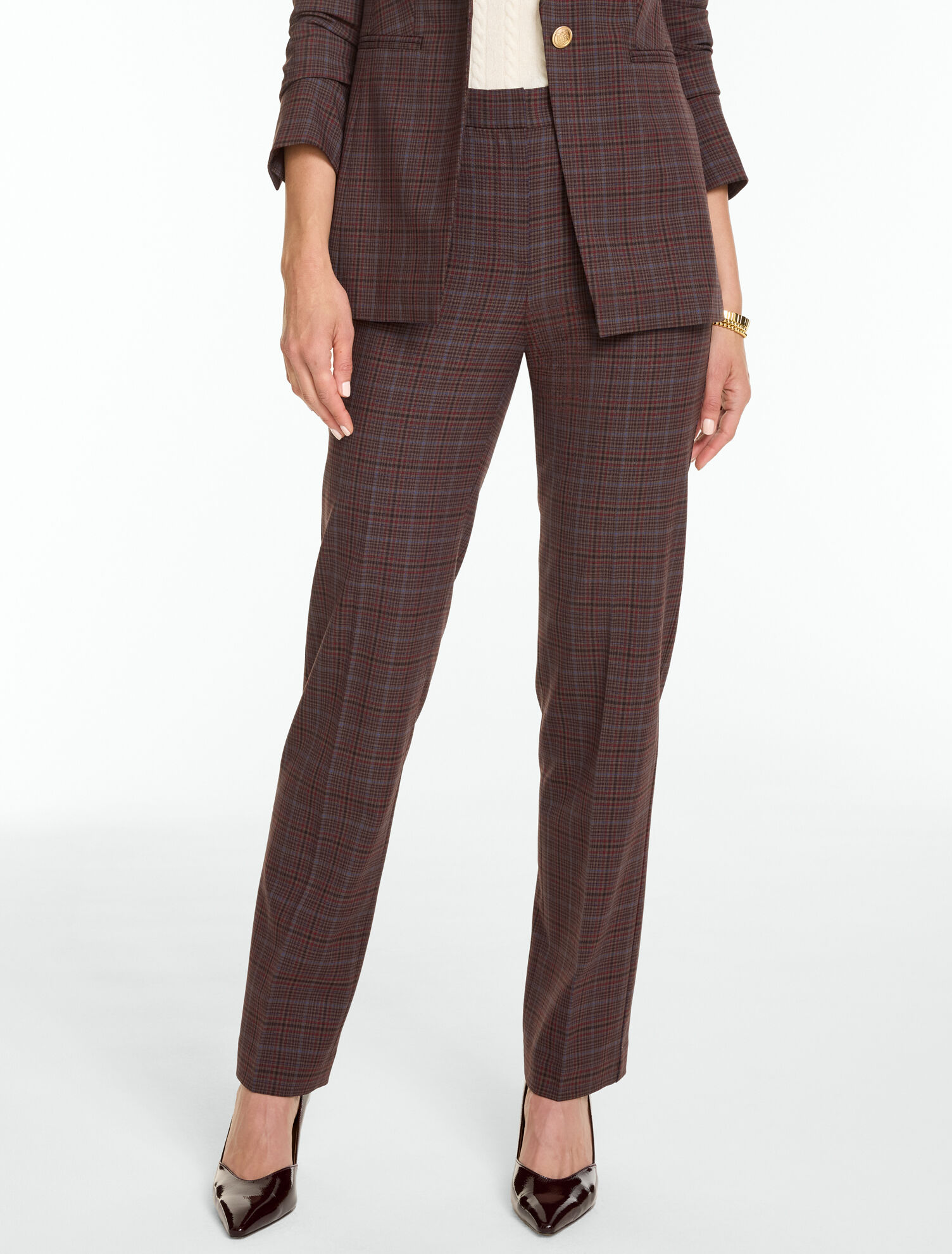 Straight Leg Pants - Celeste Plaid