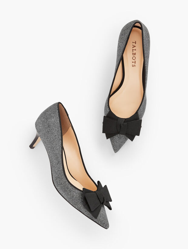 Erica Lurex&reg; Bow Kitten Heel Pumps