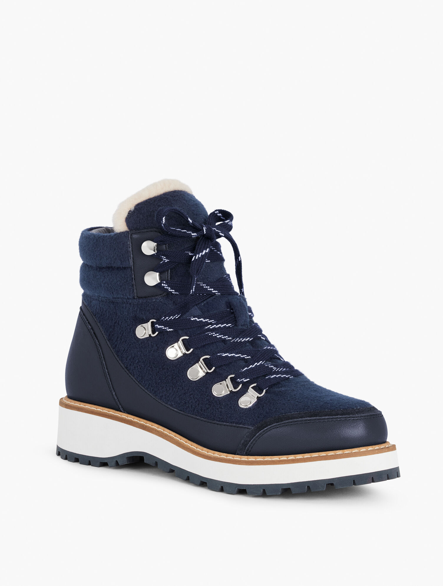 Jules Hiker Lace Up Boots - Brushed Flannel | Talbots