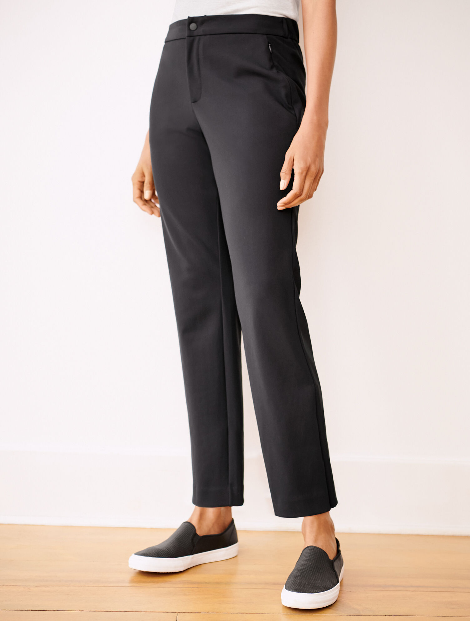Luxe Comfort Straight Leg Travel Pants with Zipper