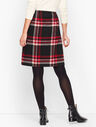 Wool Blend A-Line Skirt - Plaid
