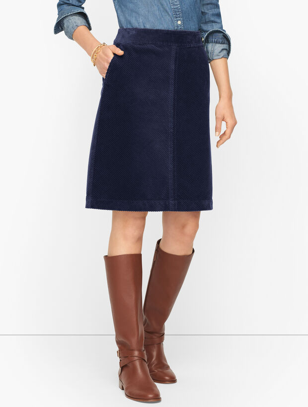 Cotton Corduroy A-Line Skirt