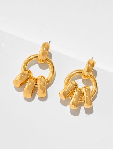 Tri Links Drop Earrings