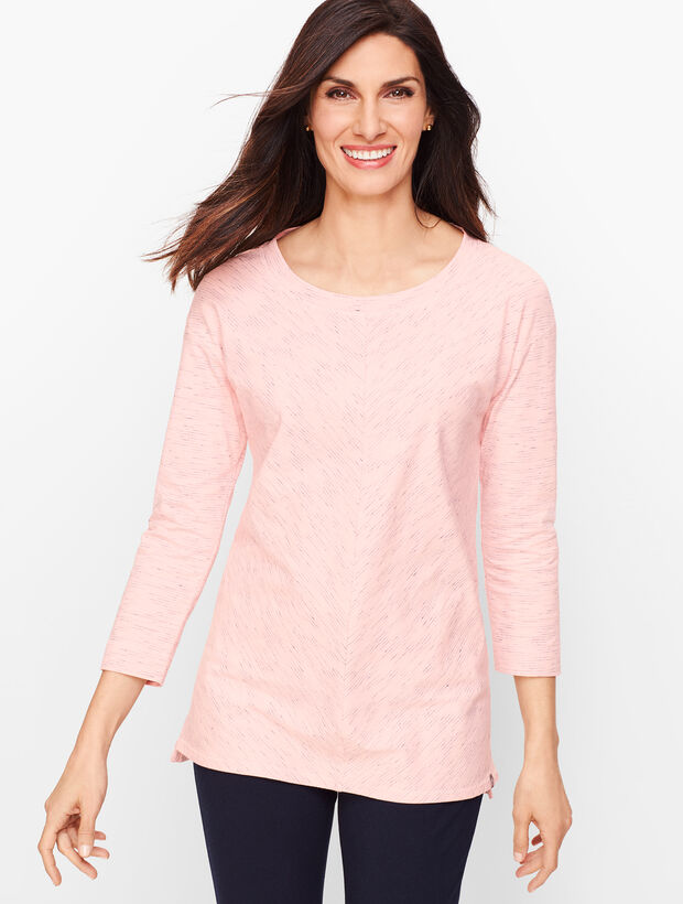 Space-Dyed Three-Quarter-Sleeve Top