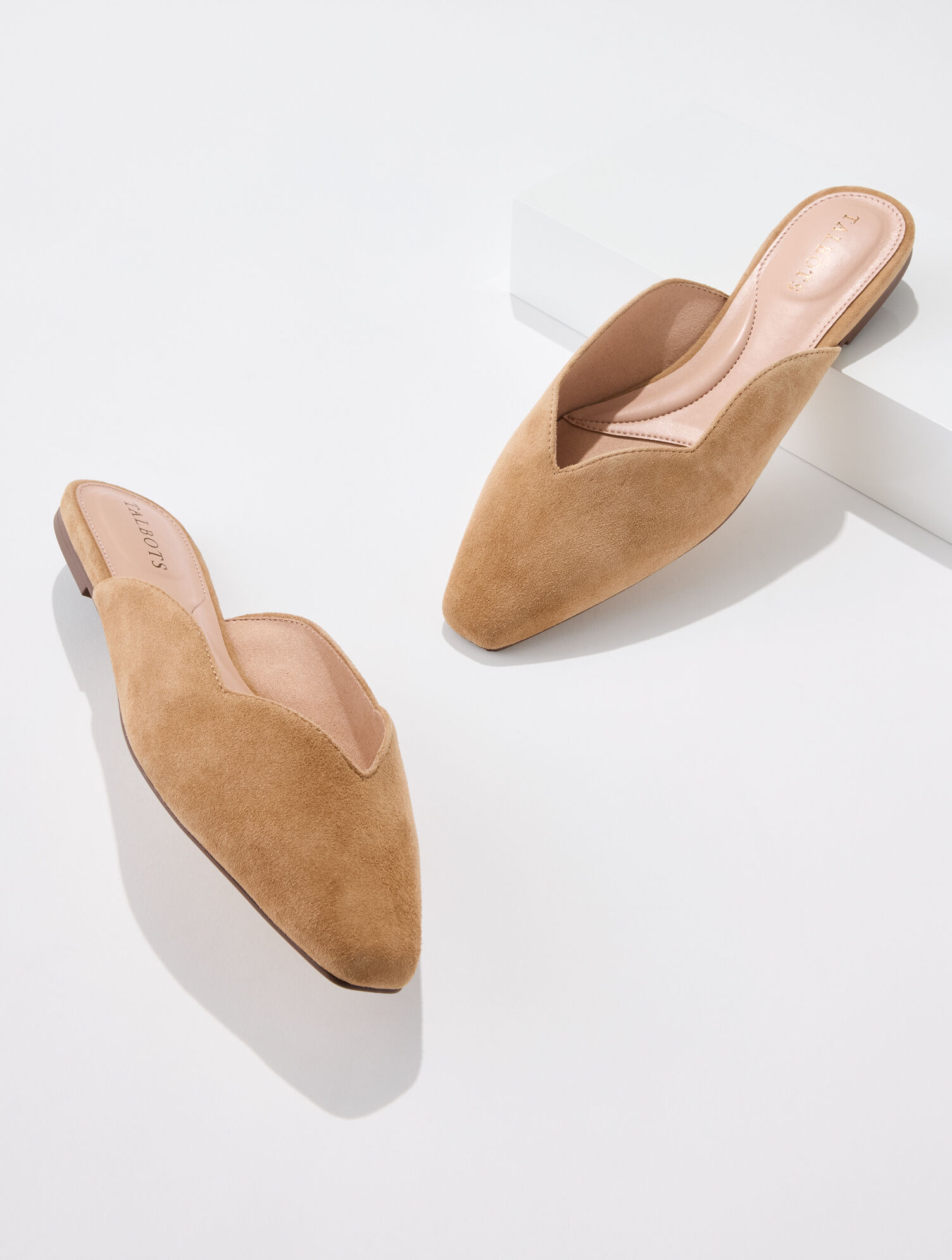 Whitley Scallop Suede Mules