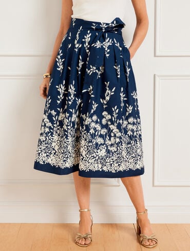 The Piper Pleated Patio Skirt - Falling Floral