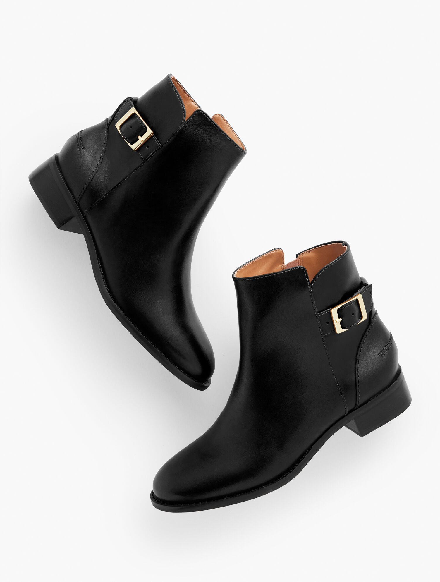 Tish Leather Buckle Ankle Boots - image 1