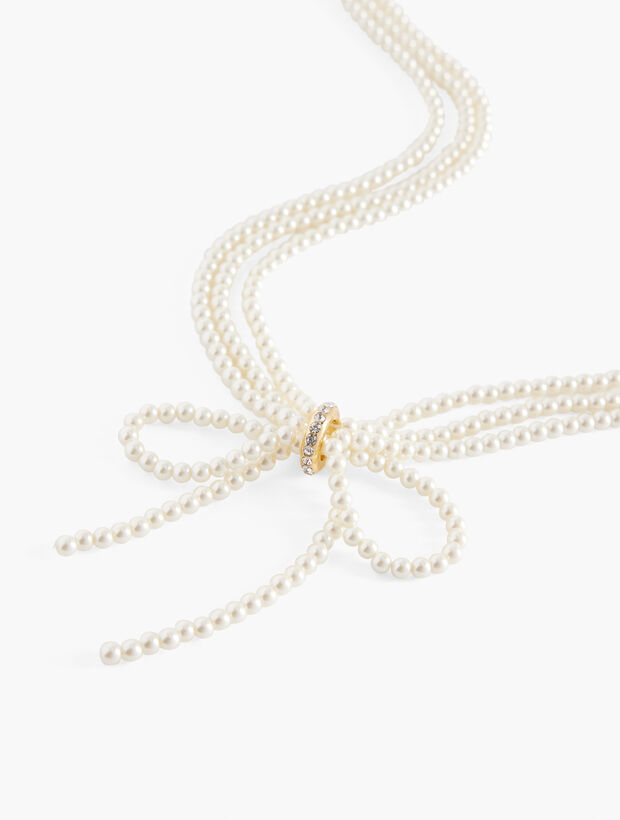 Mini Pearl Bow Necklace