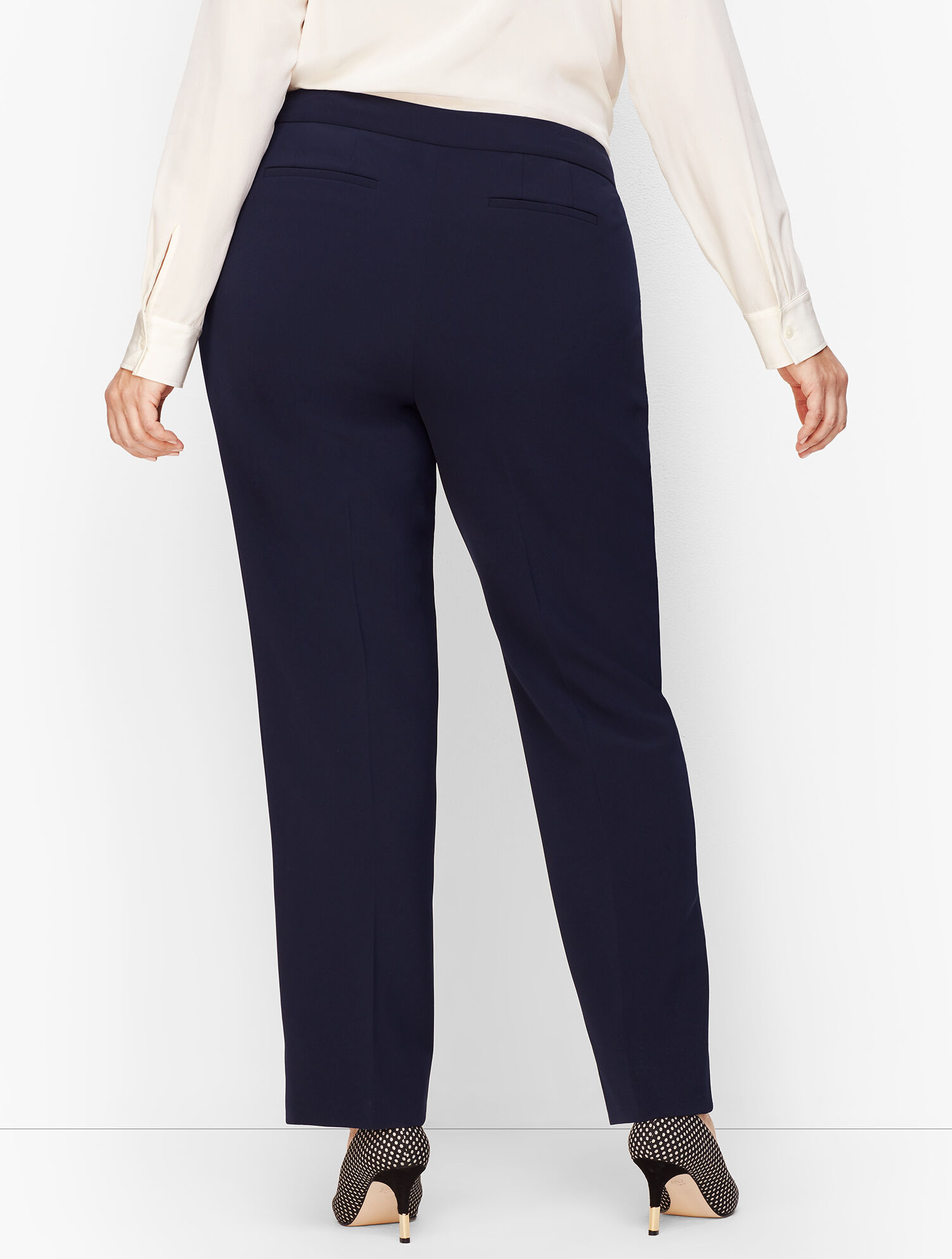 Stretch Crepe Straight Leg Pants