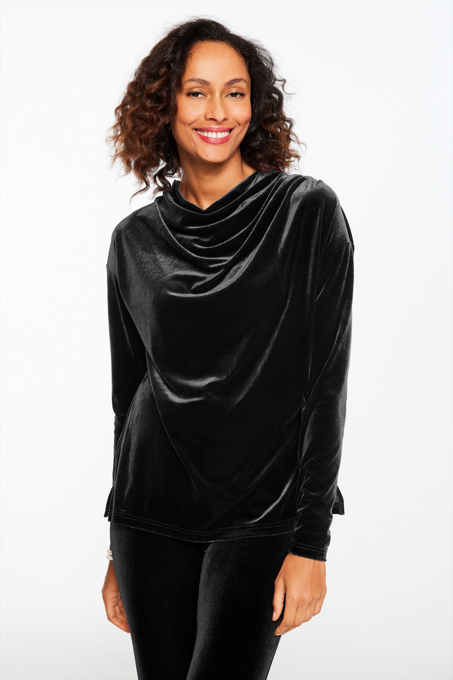 Stretch Velvet Tunic Top