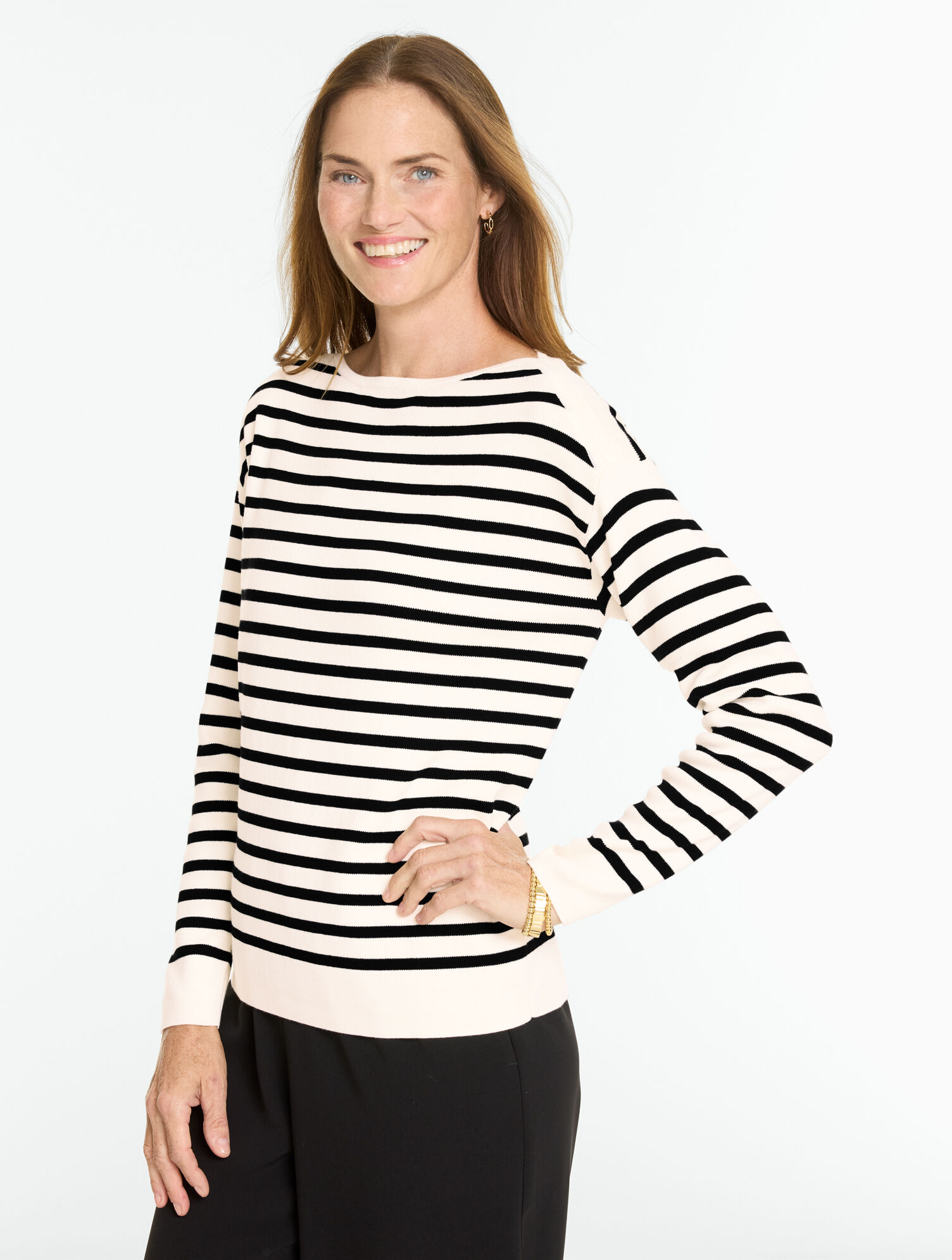 Envelope Neck Pullover - Stripe