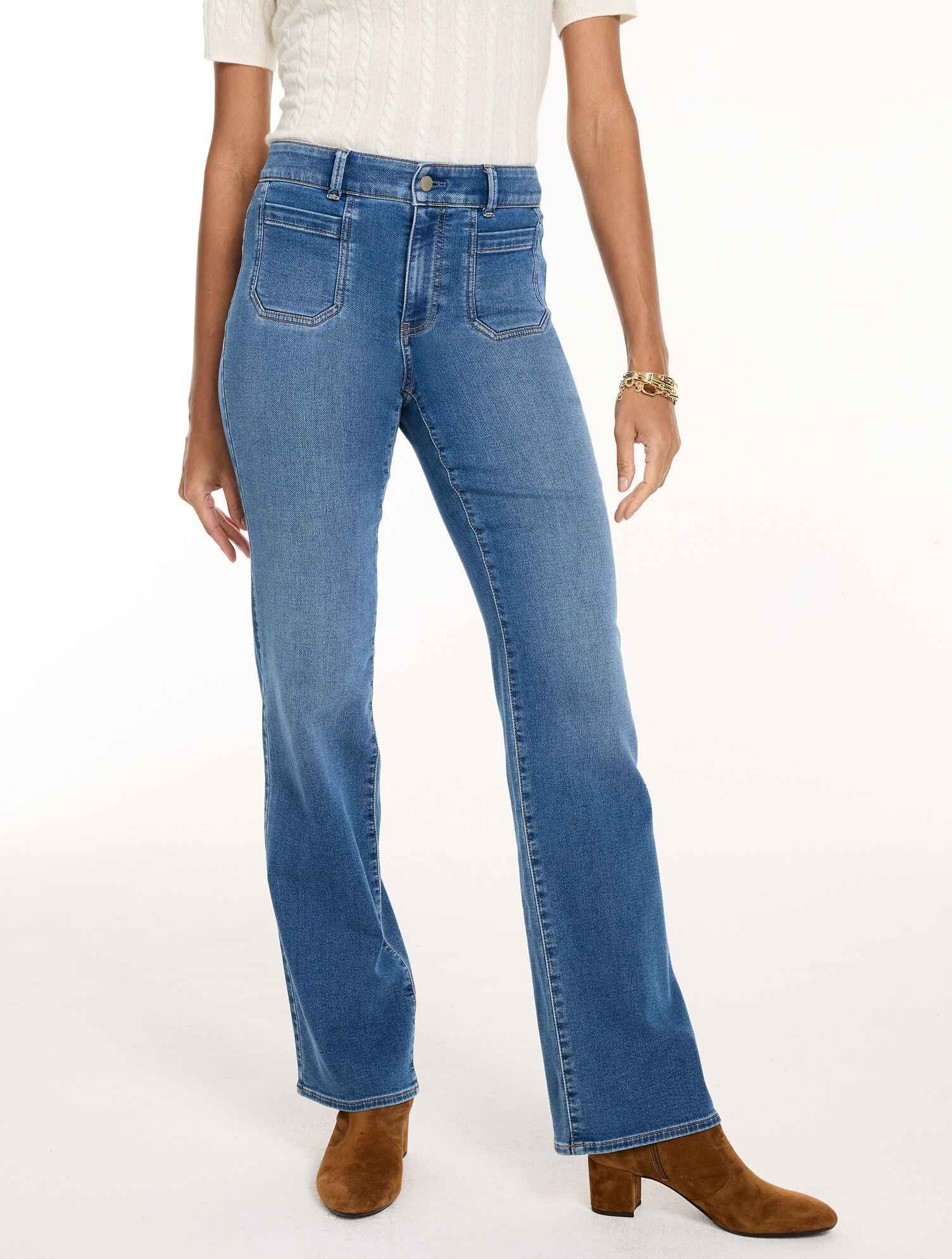Knit Denim Bootcut Jeans - Jules Wash