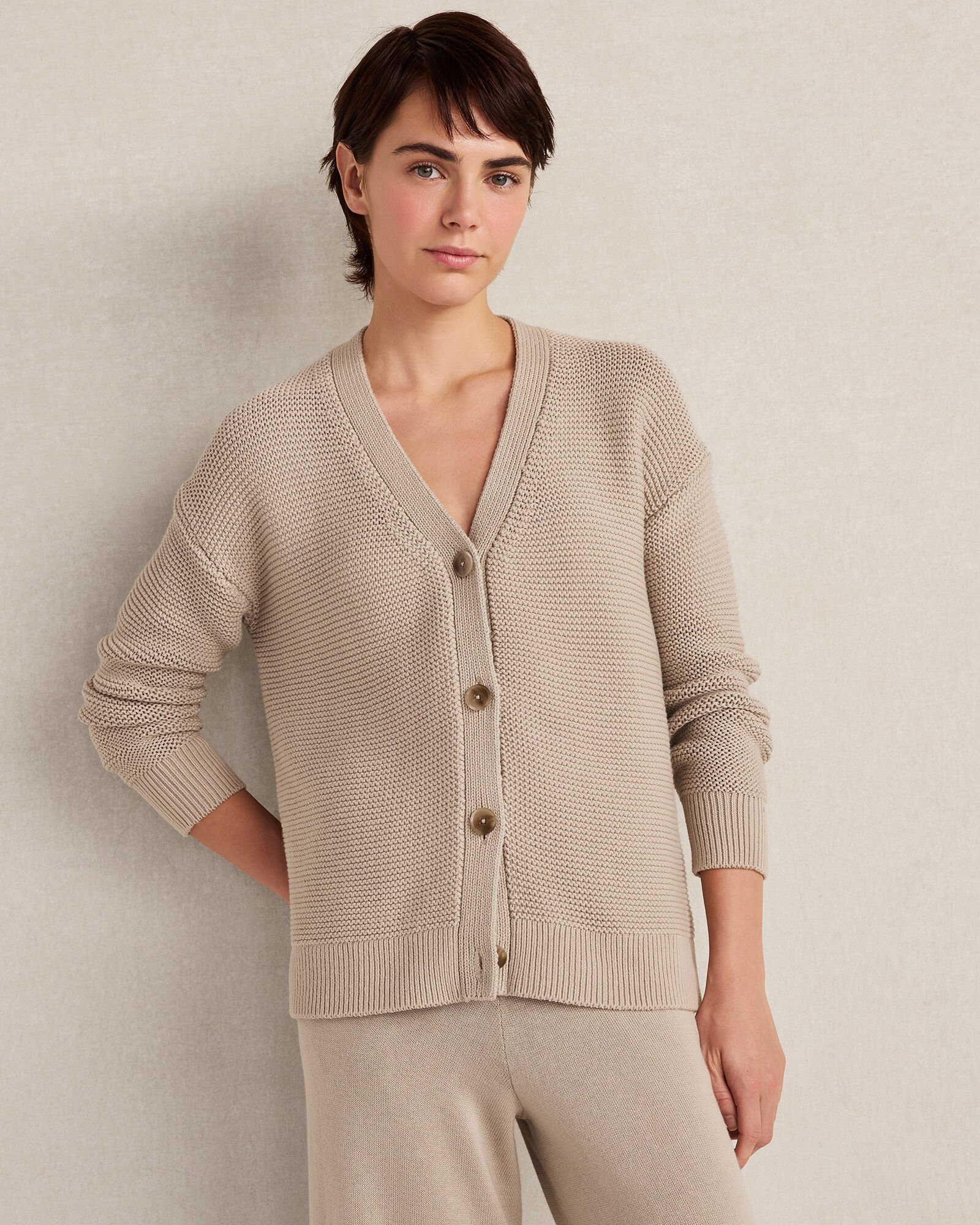 Organic Cotton Link Stitch Cardigan