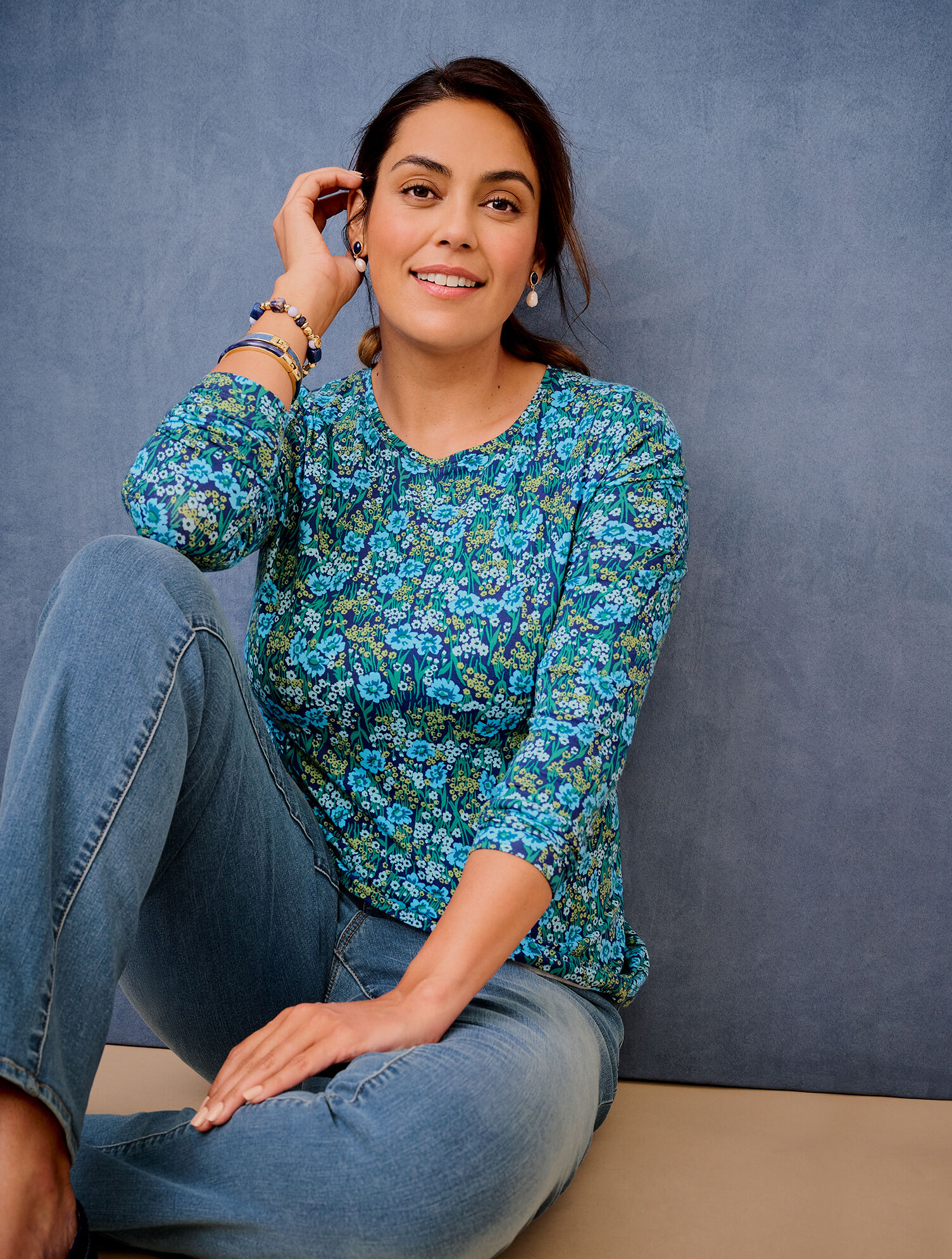 Crewneck Tee - Floral Fields