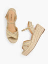 Natalie Canvas Platform Wedge Sandals - Gold Lurex&reg;
