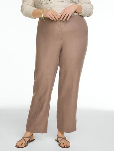 Women's Plus Modern Workwear Brown Dress Pants | Talbots Women's Plus Modern Workwear Brown Dress Pants | Talbots