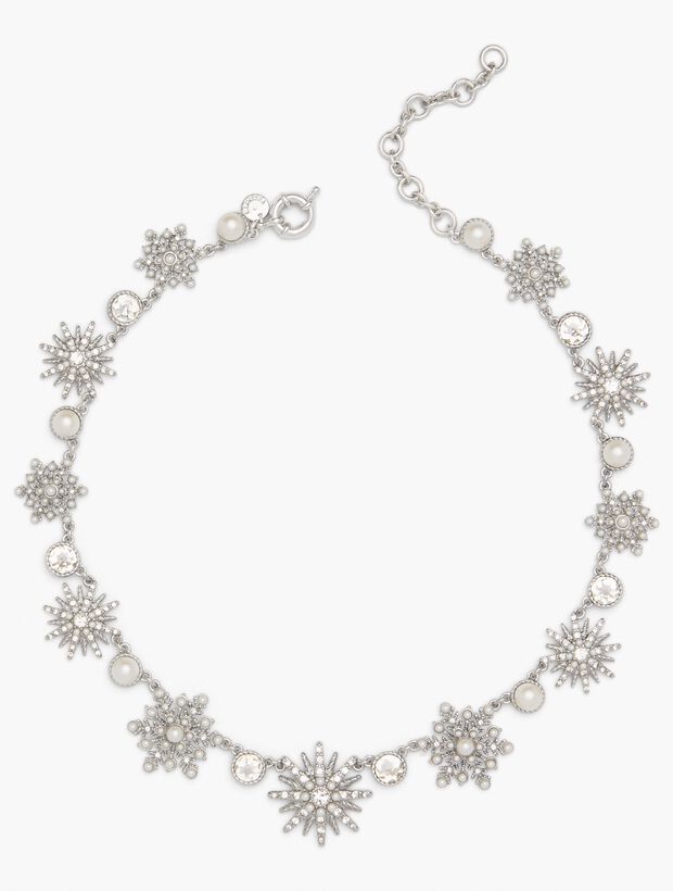 Crystal Snowflake Statement Necklace