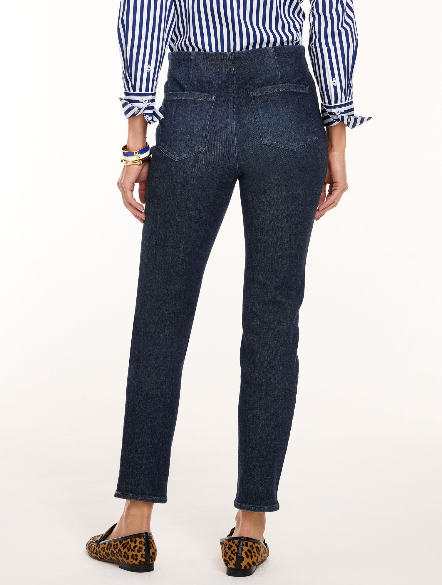 Slim Ankle Pull-On Travel Jeans - Emmy Wash - thumbnail 4