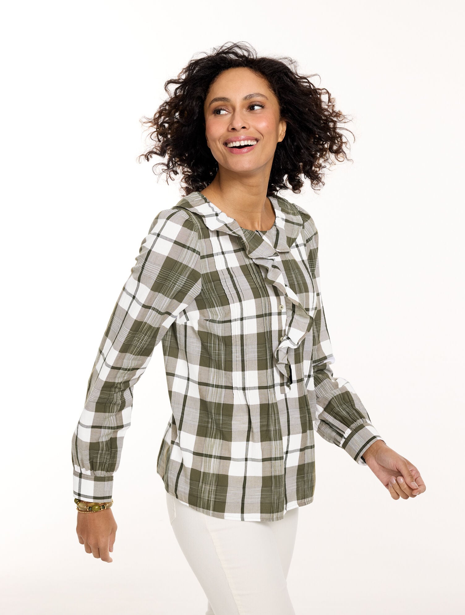 Autumn Plaid Ruffle Top