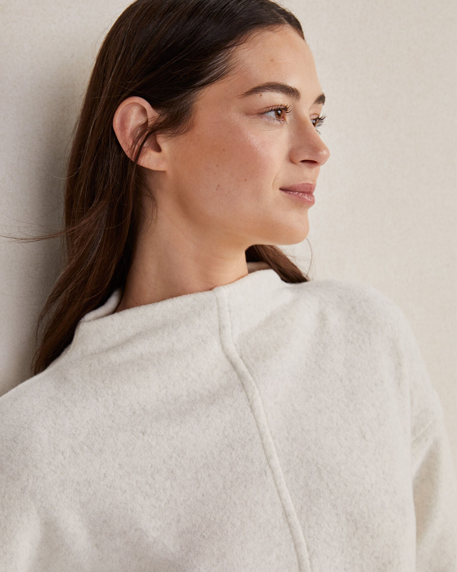 Dove Funnel Neck Half Zip Pullover