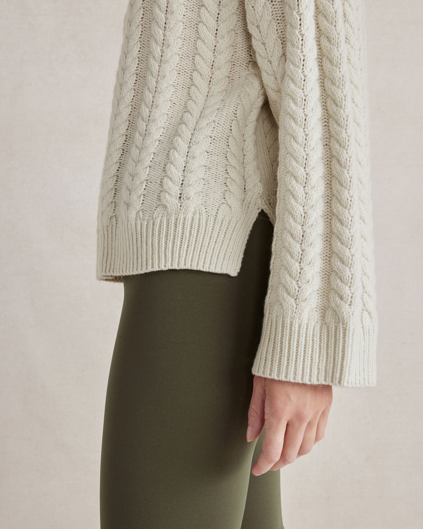 Merino Cashmere Cable Knit Hoodie