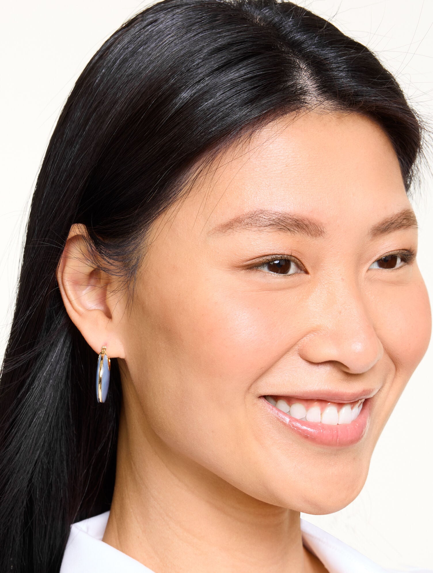 Polished Shell Hoop Earrings
