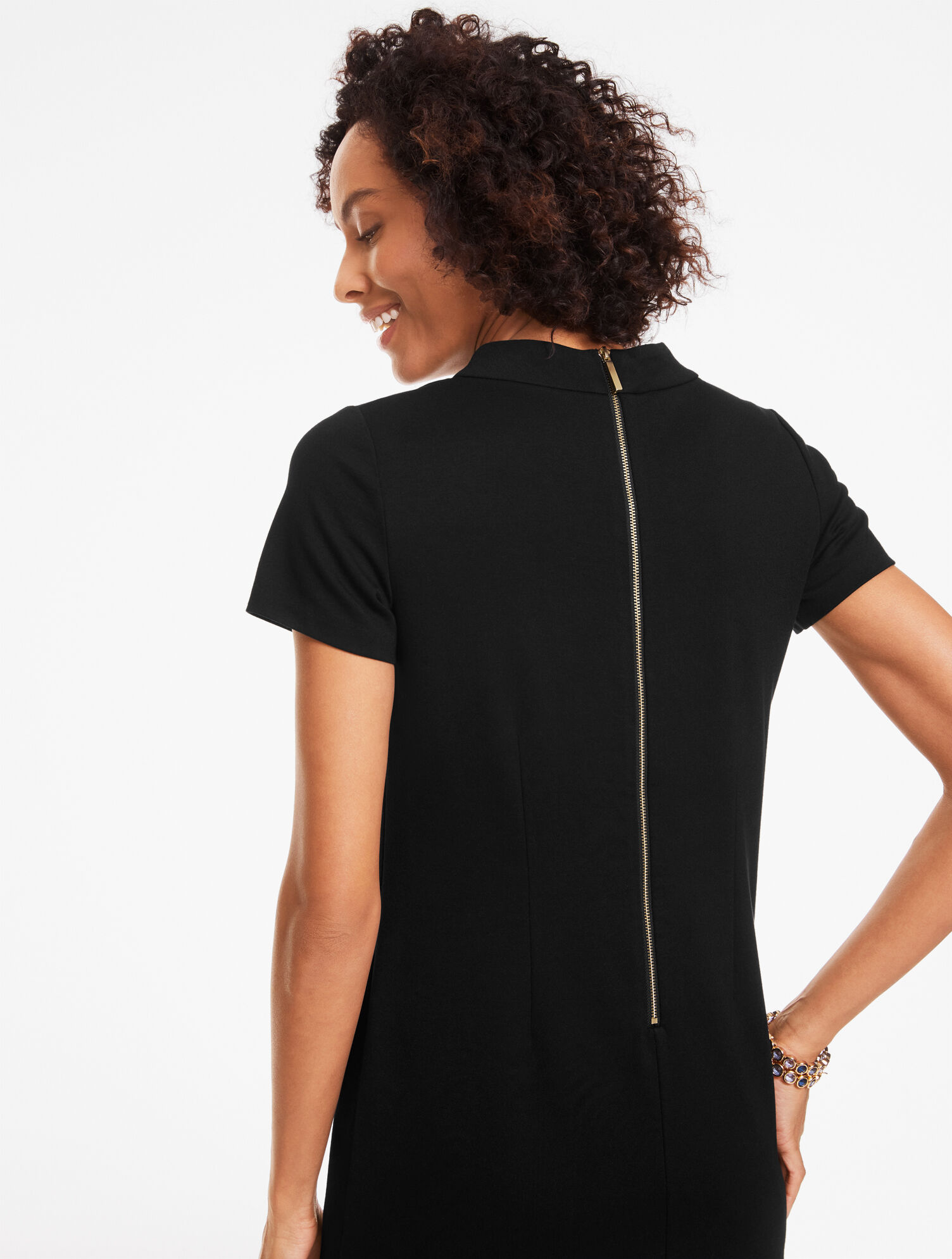 Luxe Ponte Short Sleeve Shift Dress