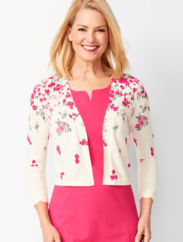 Scallop-Edge Shrug - Floral