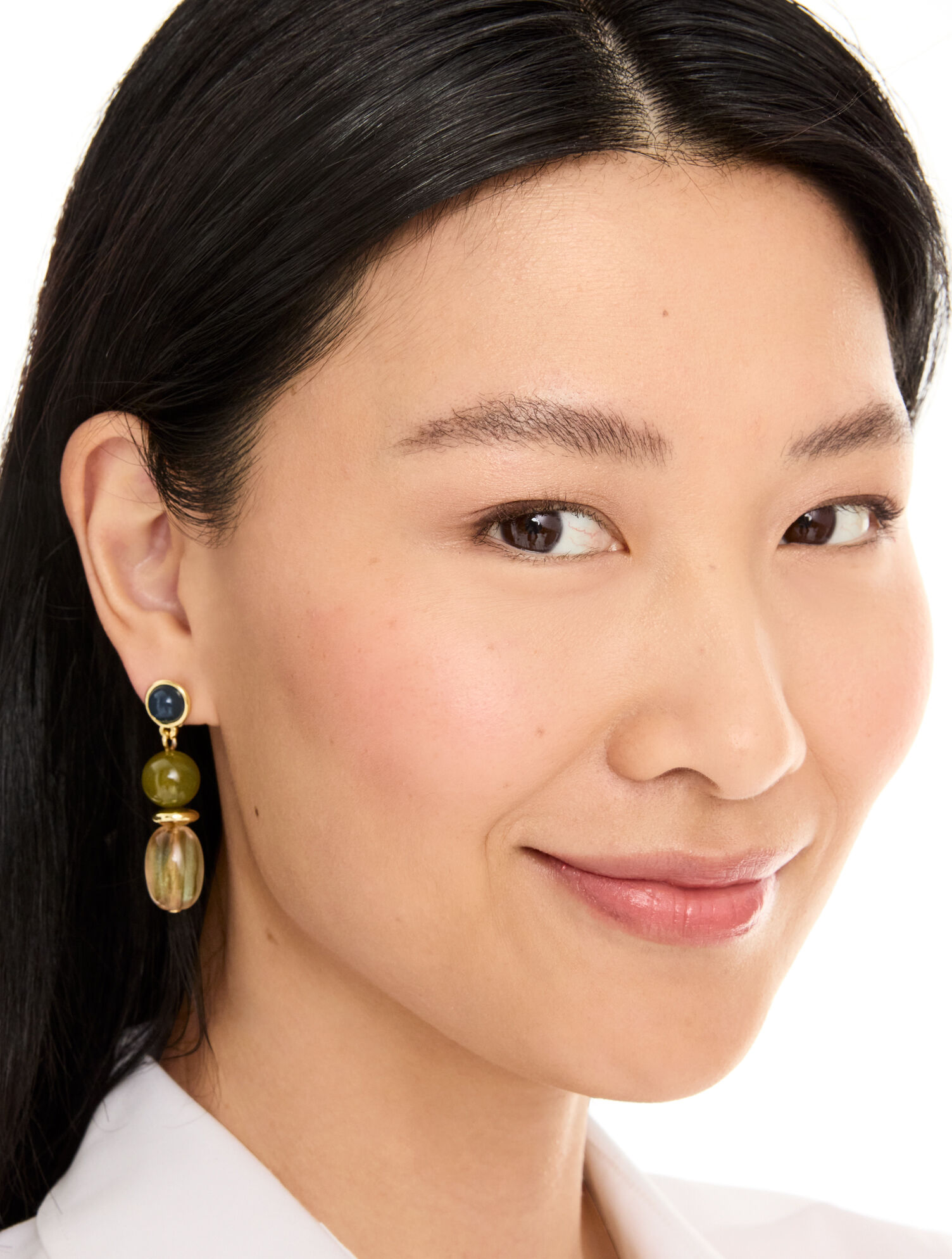 Oval Bead Drop Earrings - thumbnail 3