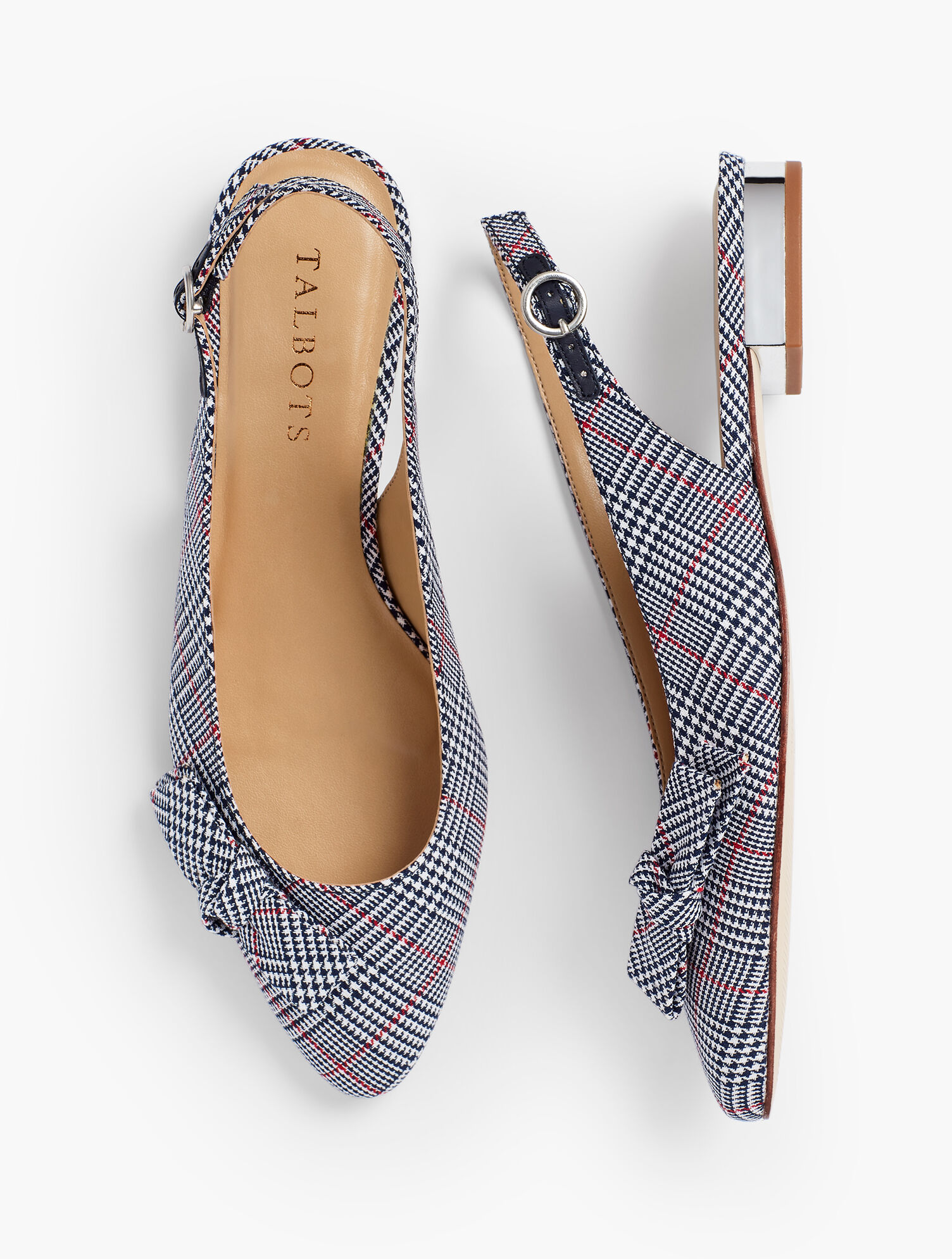 Edison Bow Slingback Flats - Plaid | Talbots