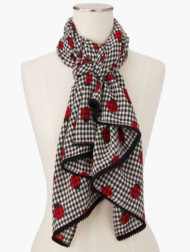 Gingham Ladybug Scarf