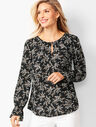 Gathered Sleeve Blouse - Floral