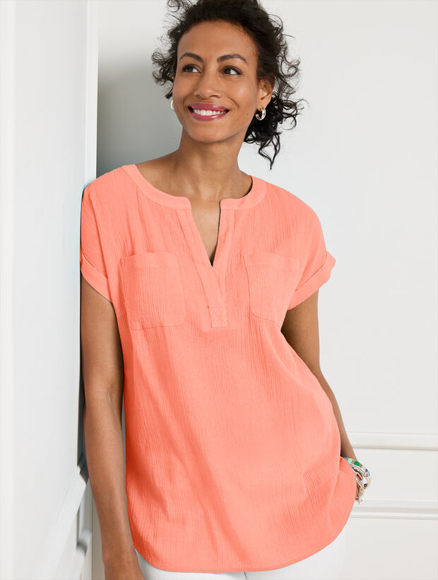 Gauze Popover Talbots