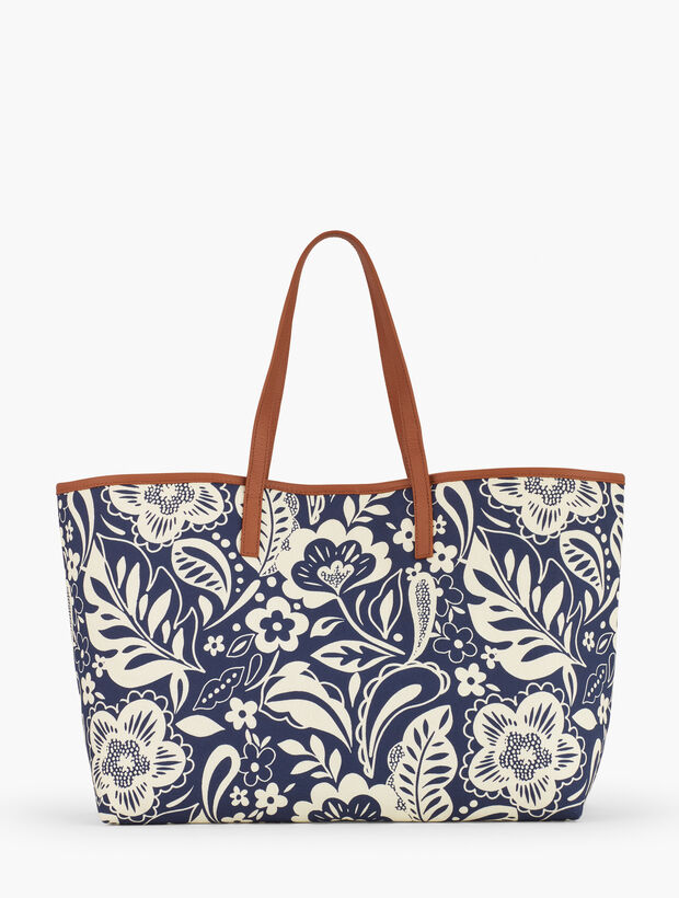 Printed Canvas Tote - Abstract Floral