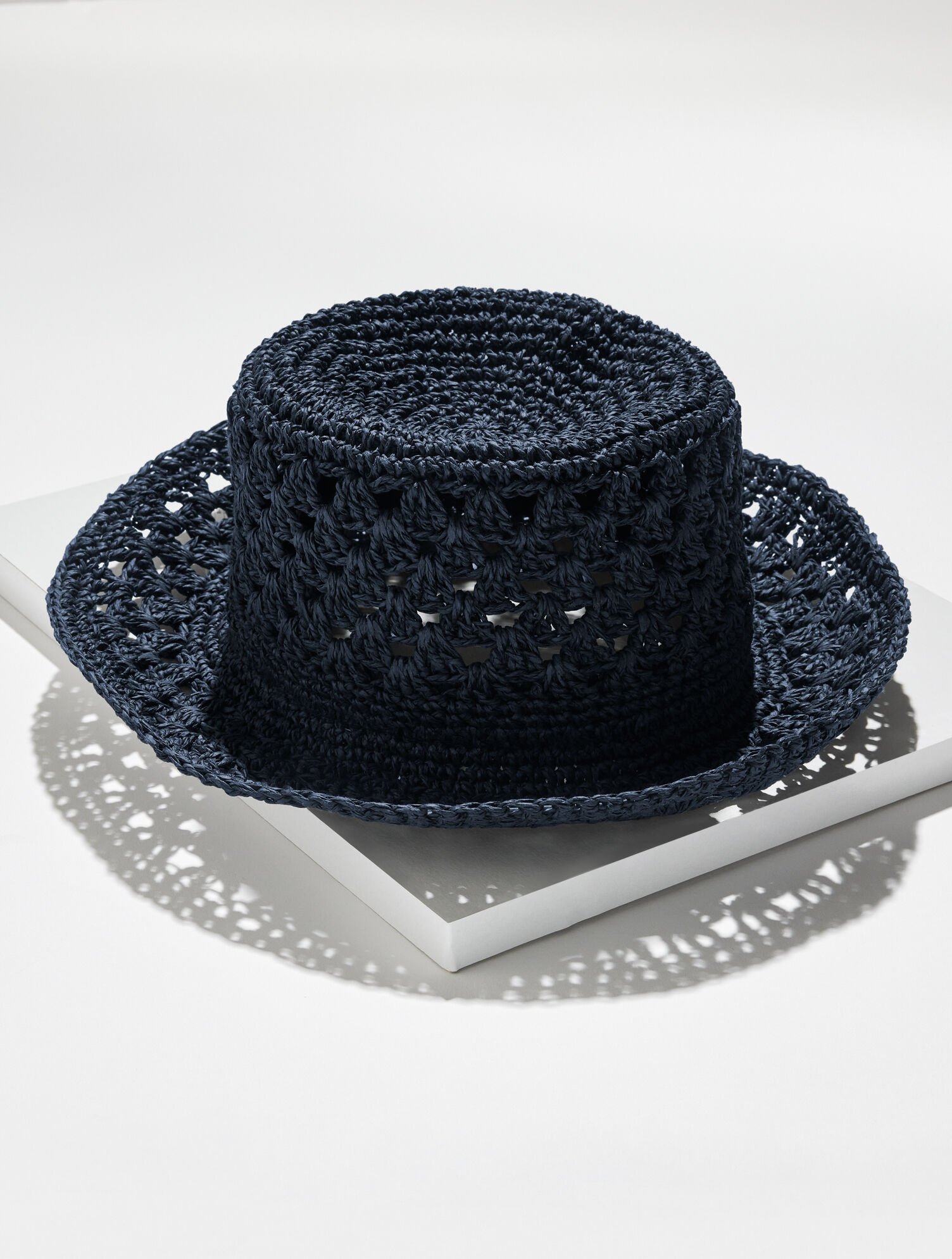 Crochet Straw Mixed Stitch Bucket Hat