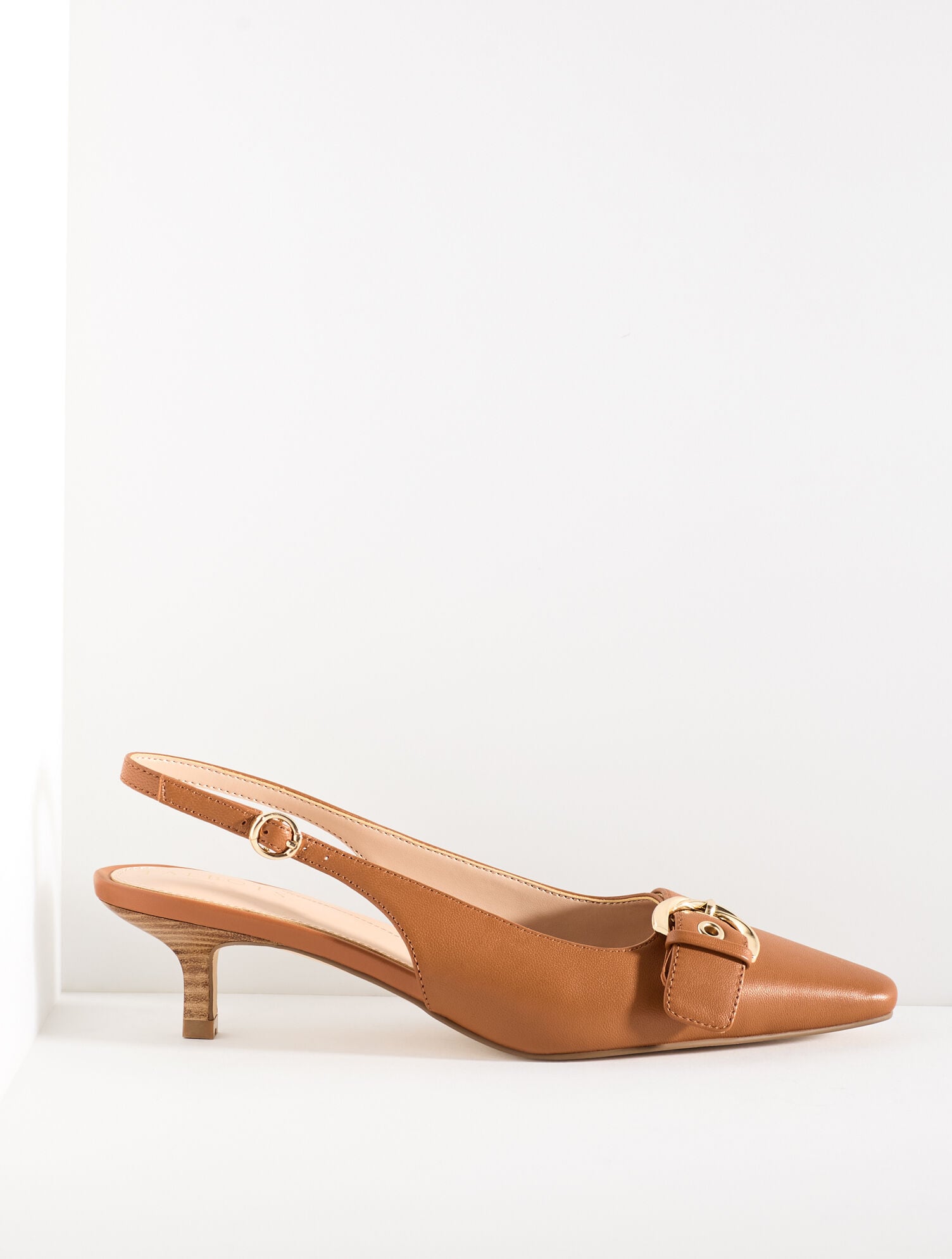 Tabitha Buckle Nappa Slingback Pumps