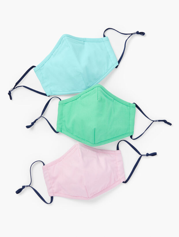 Three Pack Solid Face Masks